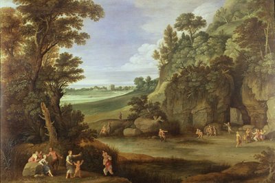 Paesaggio arcadico con satiri e ninfe da Paul Bril